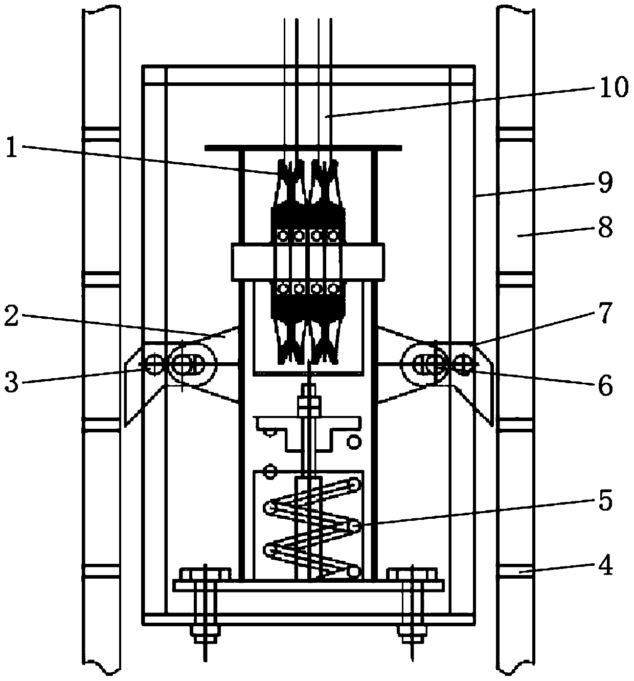 Mechanical external oxygen lance anti-falling device