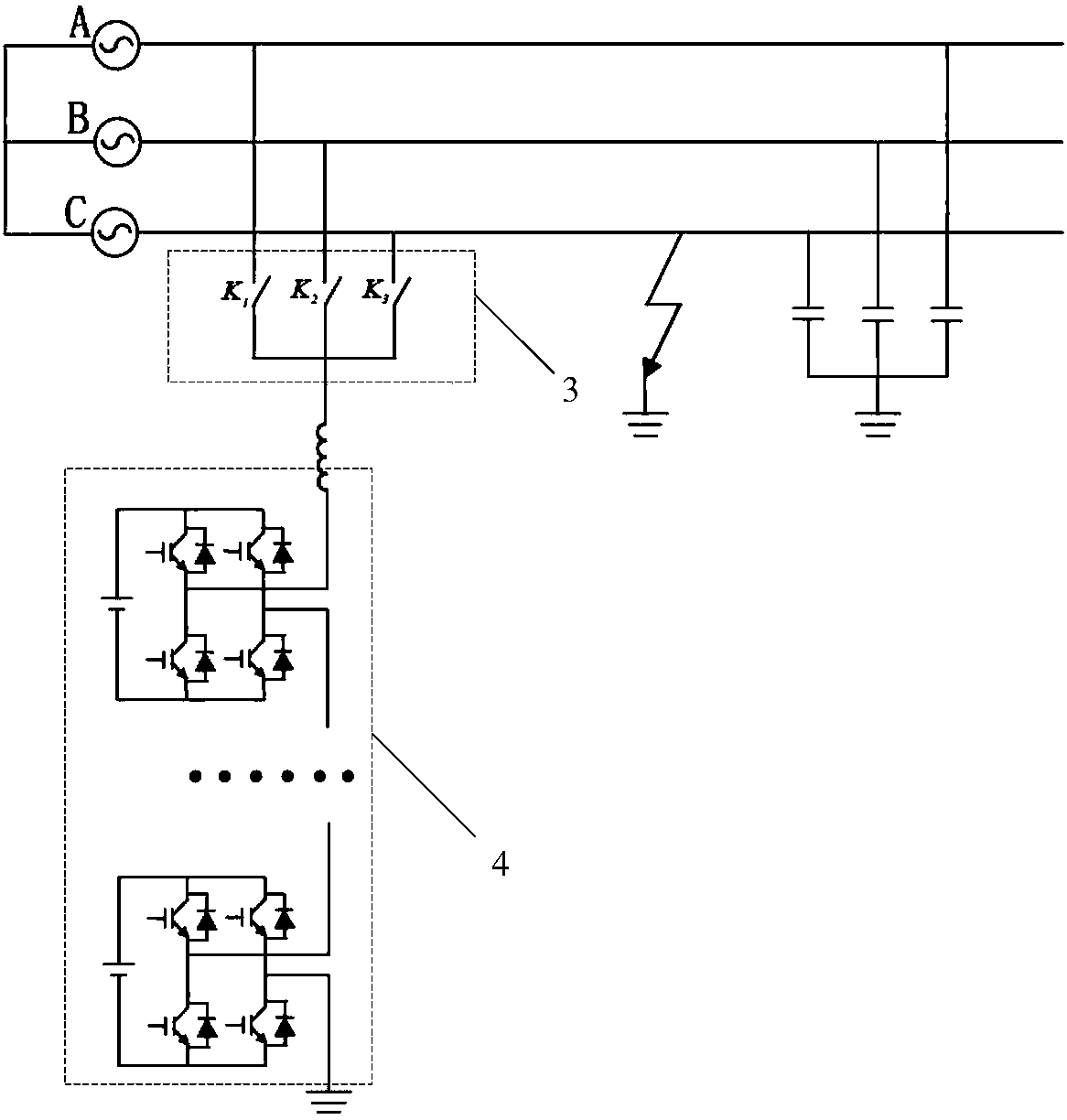 Power distribution network singlephase earth fault positioning method and system based on frequency sweep injection