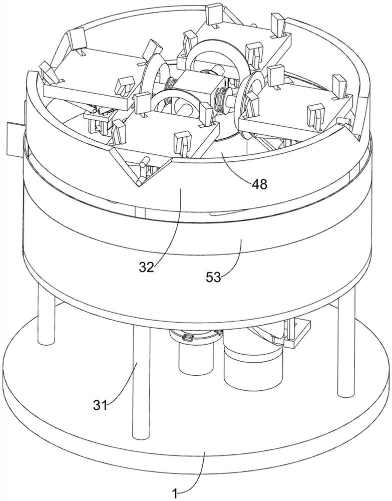 A multi-machine workpiece clamping device capable of removing iron scraps for combined machining