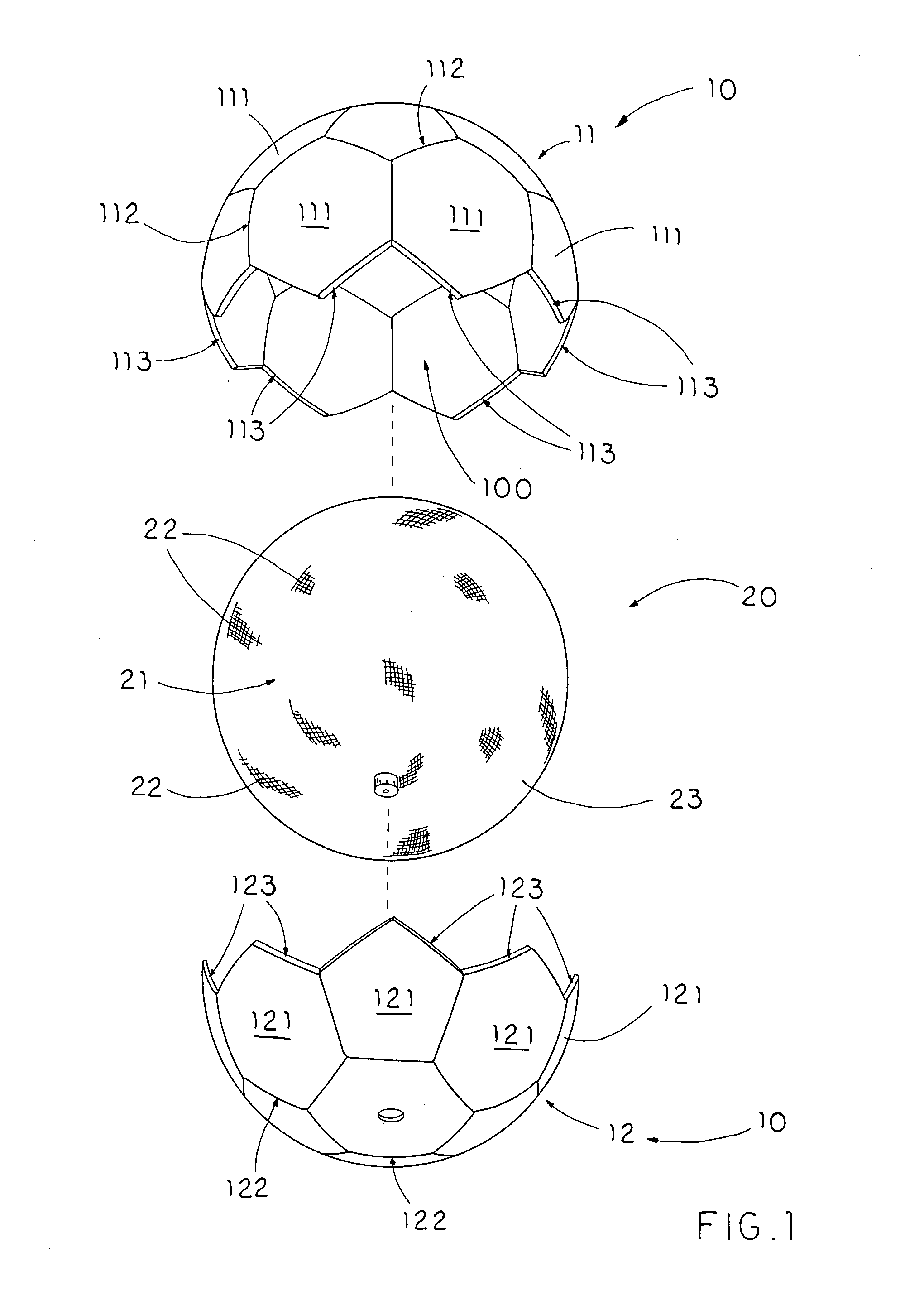 Molded sportsball without molding mark and manufacturing method thereof