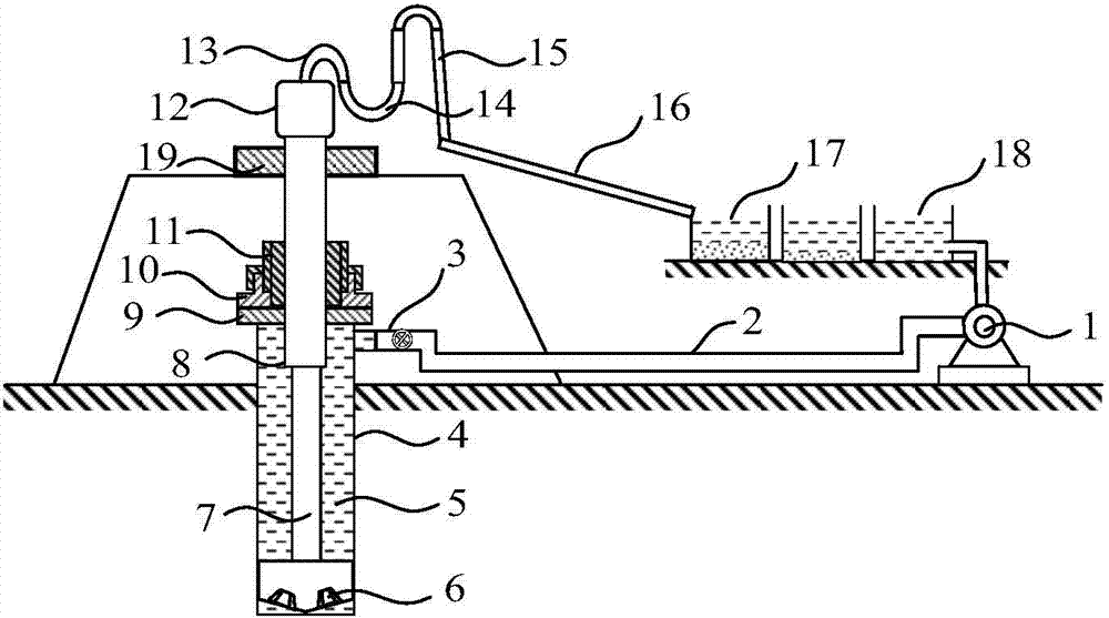 Pumping-pressure reverse-circulation well drilling method and system