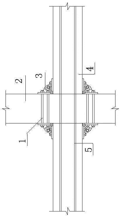 Connection structure and construction method of friction damper assembled frame joints