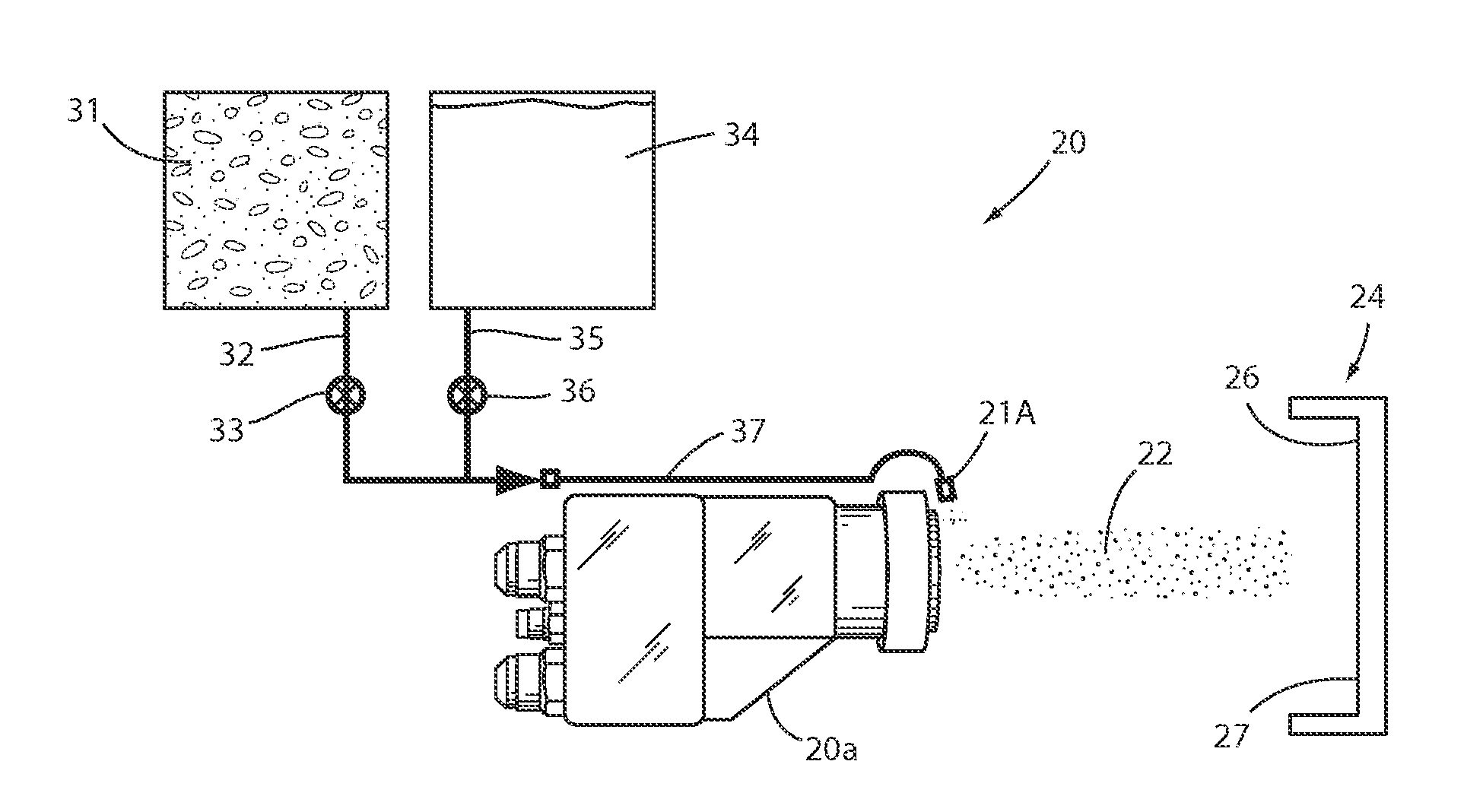 Plasma spray apparatus integrating water cleaning