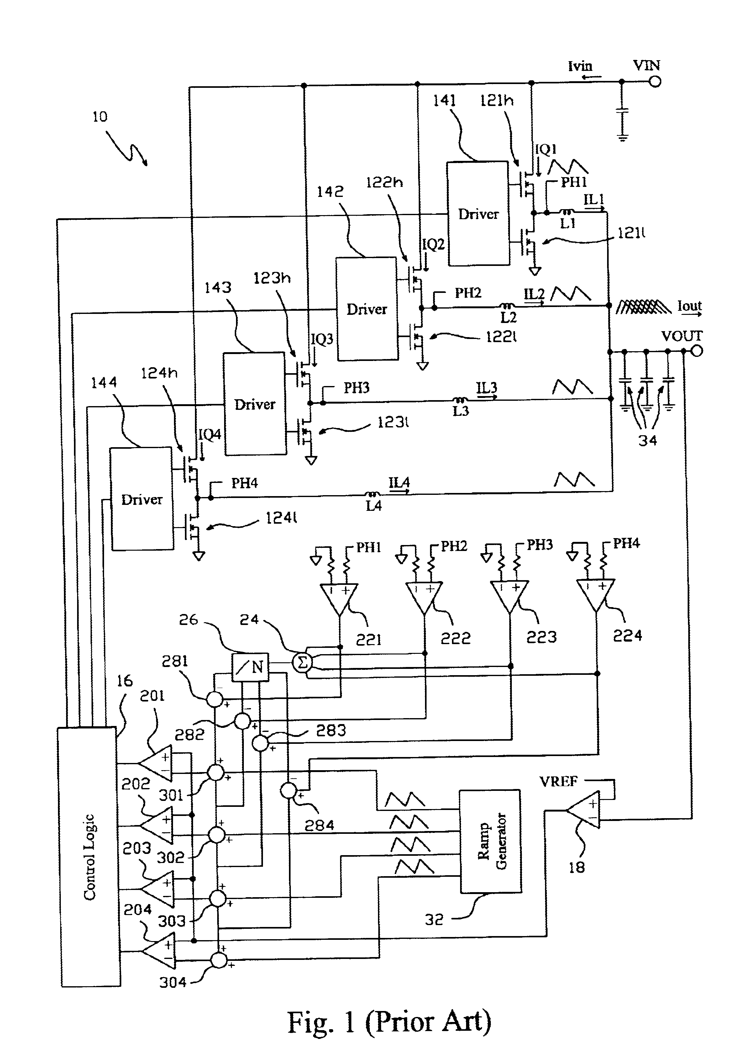 Two-step ripple-free multi-phase buck converter and method thereof