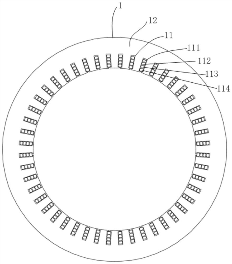 Stator and motor of pin winding type motor