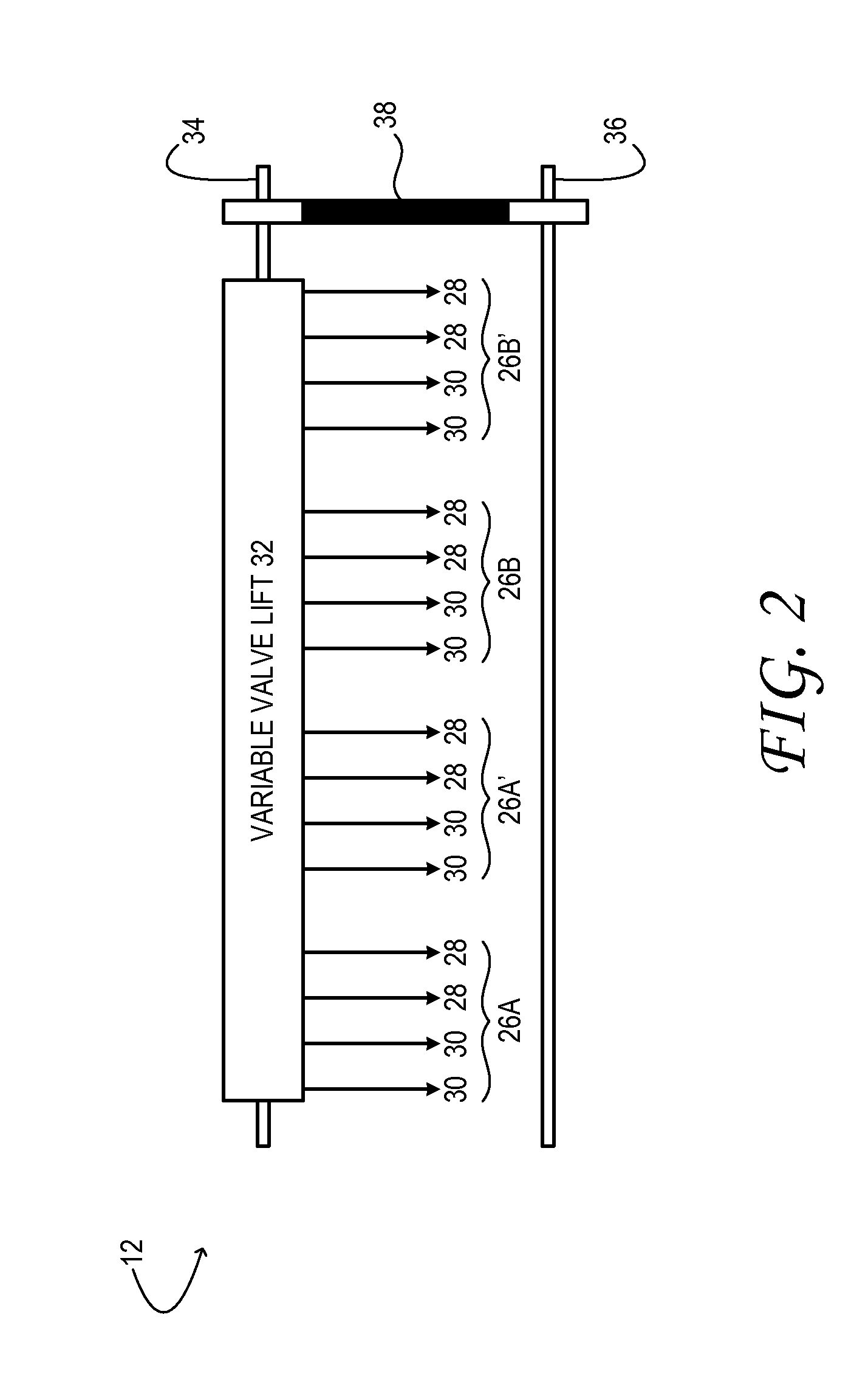 Boosted in-line variable-displacement engine