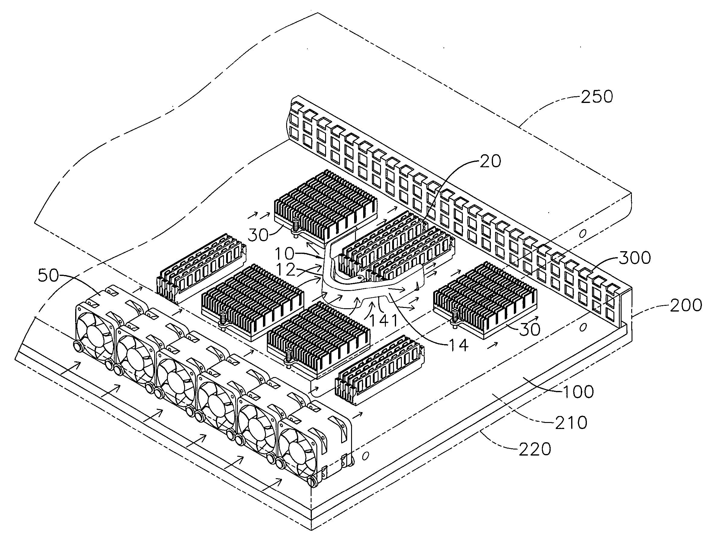 Air flow diversion device for dissipating heat from electronic components