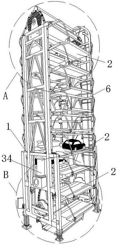 Adjustable-width vertically-cyclic stereo garage