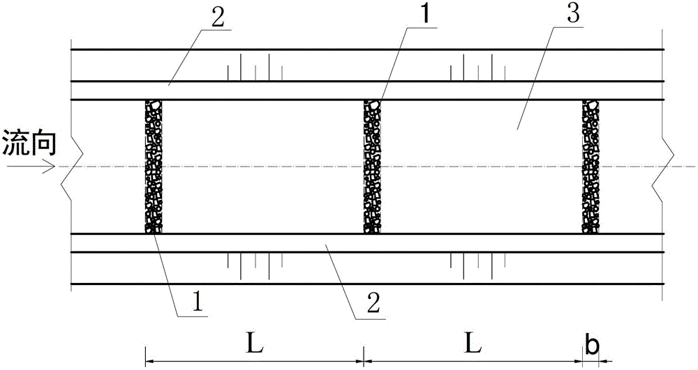 All-lining debris flow draining and guiding groove with roughened groove bottom and application thereof