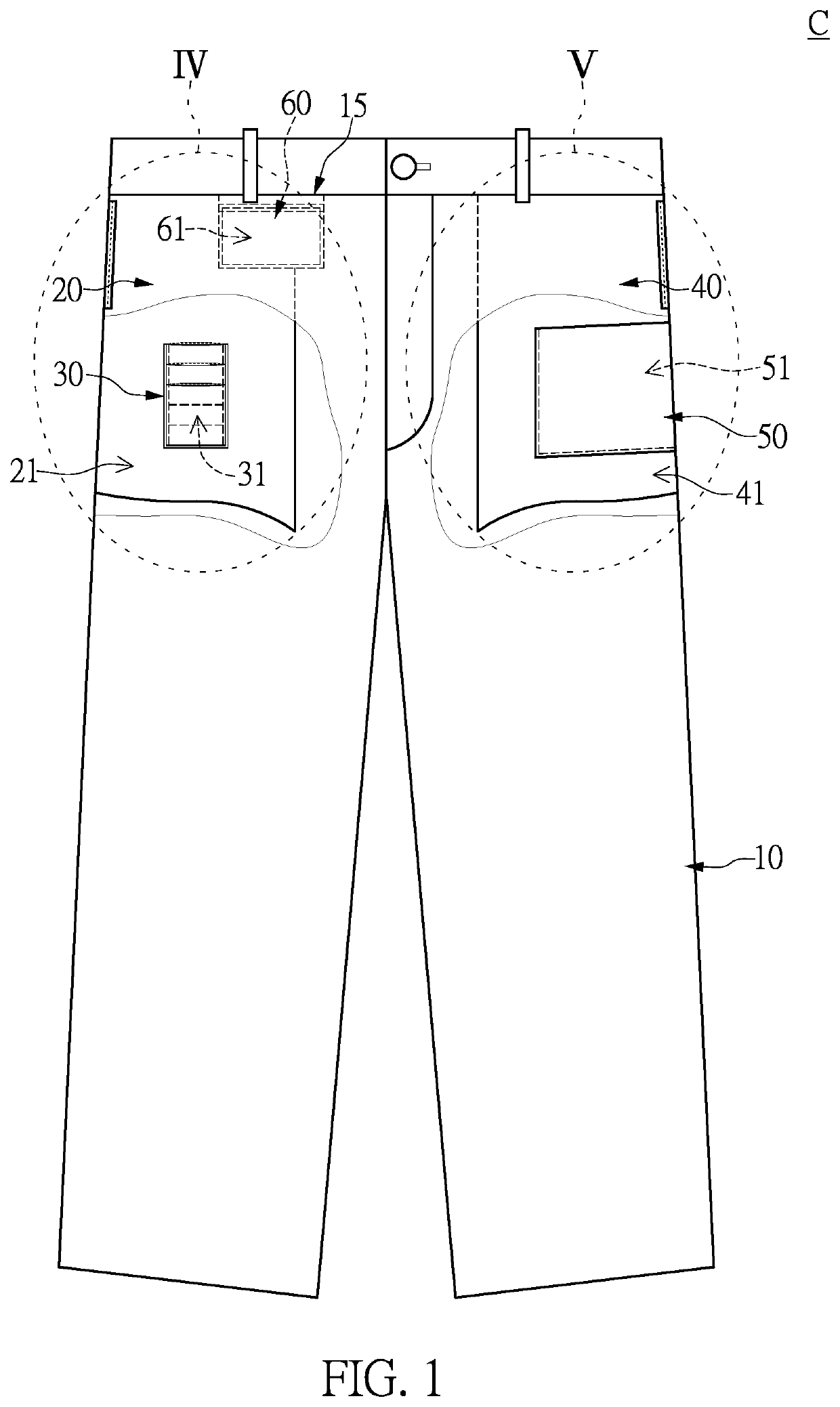 Functional clothing having improved pockets