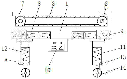 Cooling and damping movable base of 3D printer