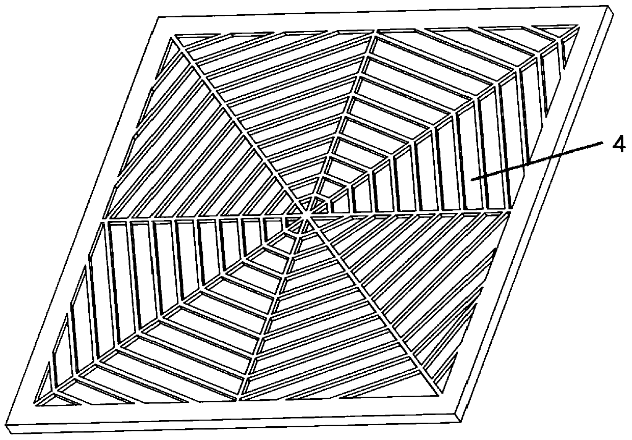 Bionic liquid absorption core with cobweb structure and soaking plate using same