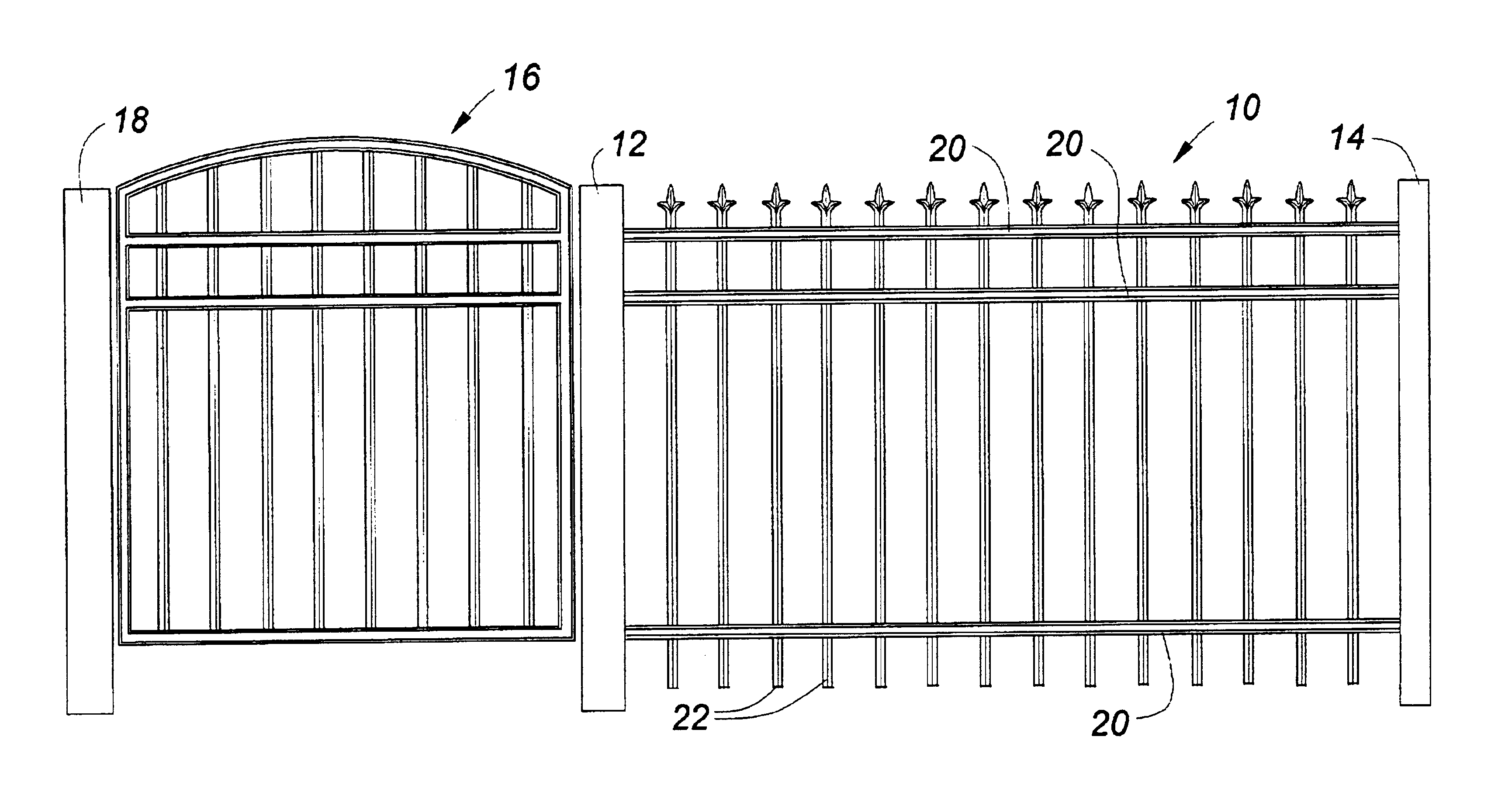 Plastic fencing simulative of wrought iron