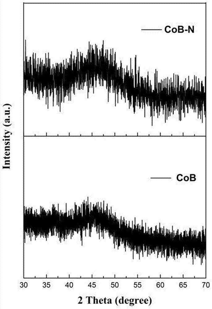 Preparation method and application of nitrogen-doped CoB alloy