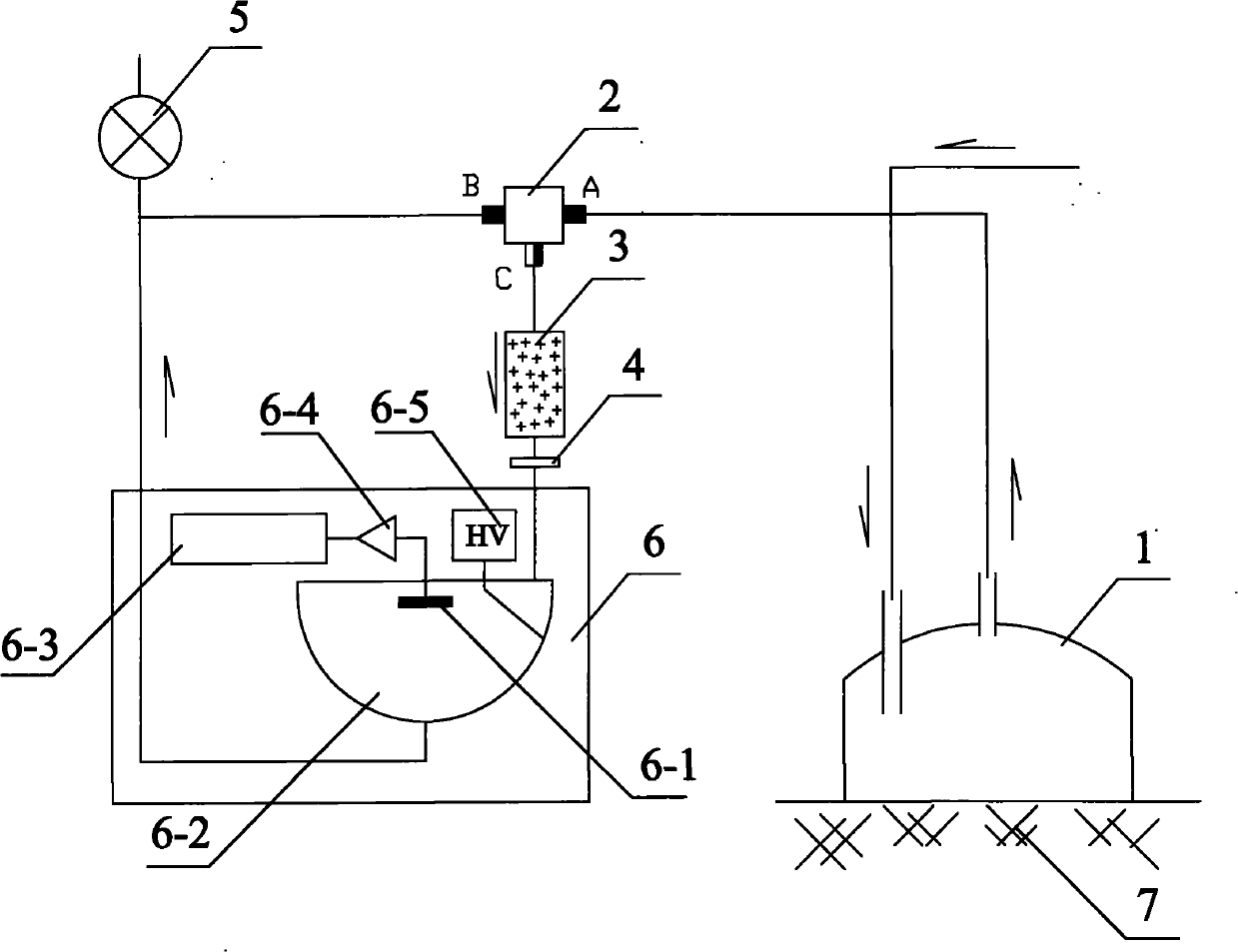 Method and device for measuring radon exhalation rate in open loop way