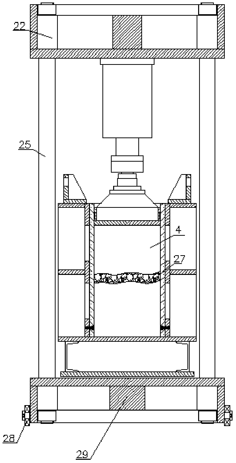 A fracture seepage tester under the action of high water head and high stress