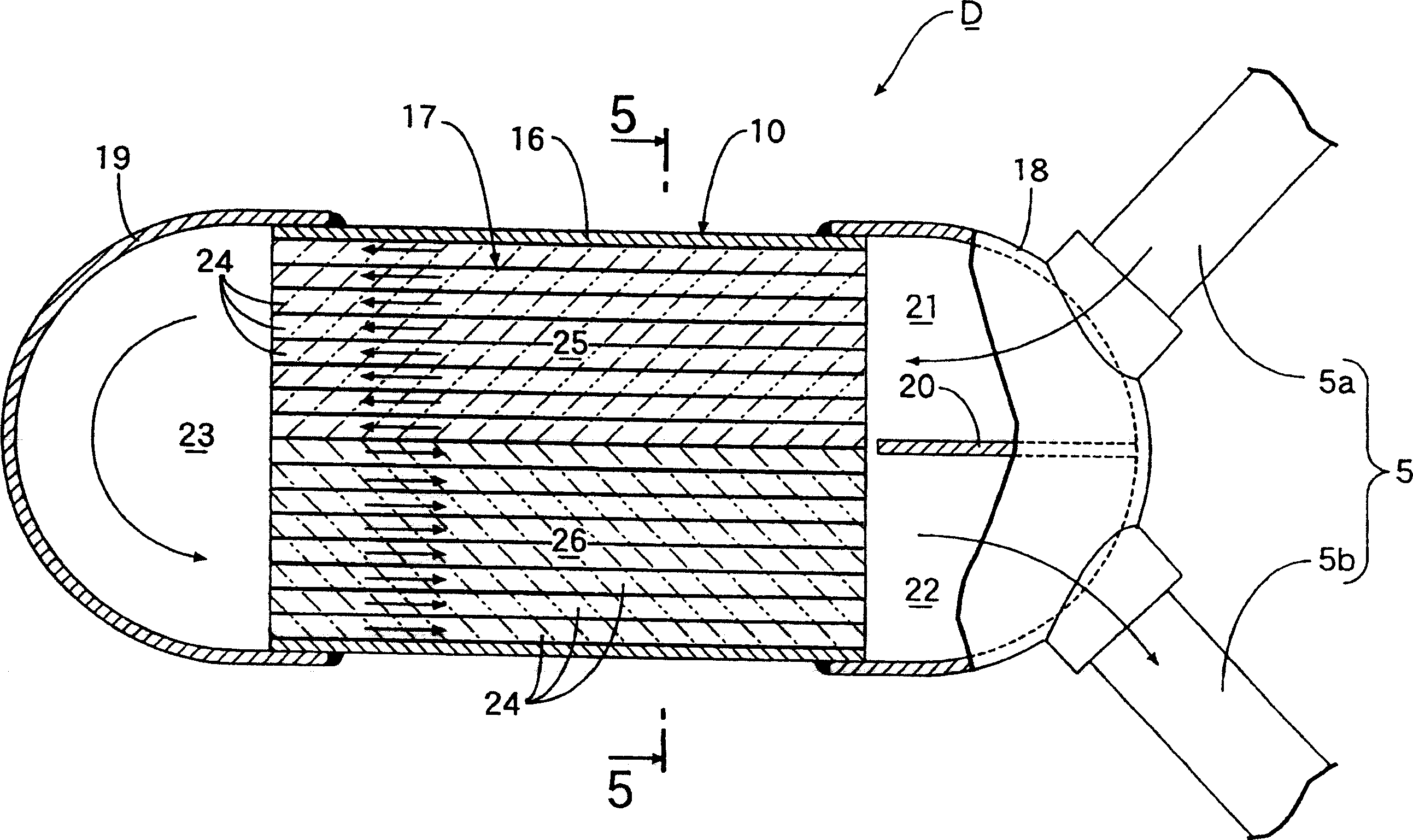 Exhaust purifying device for motor