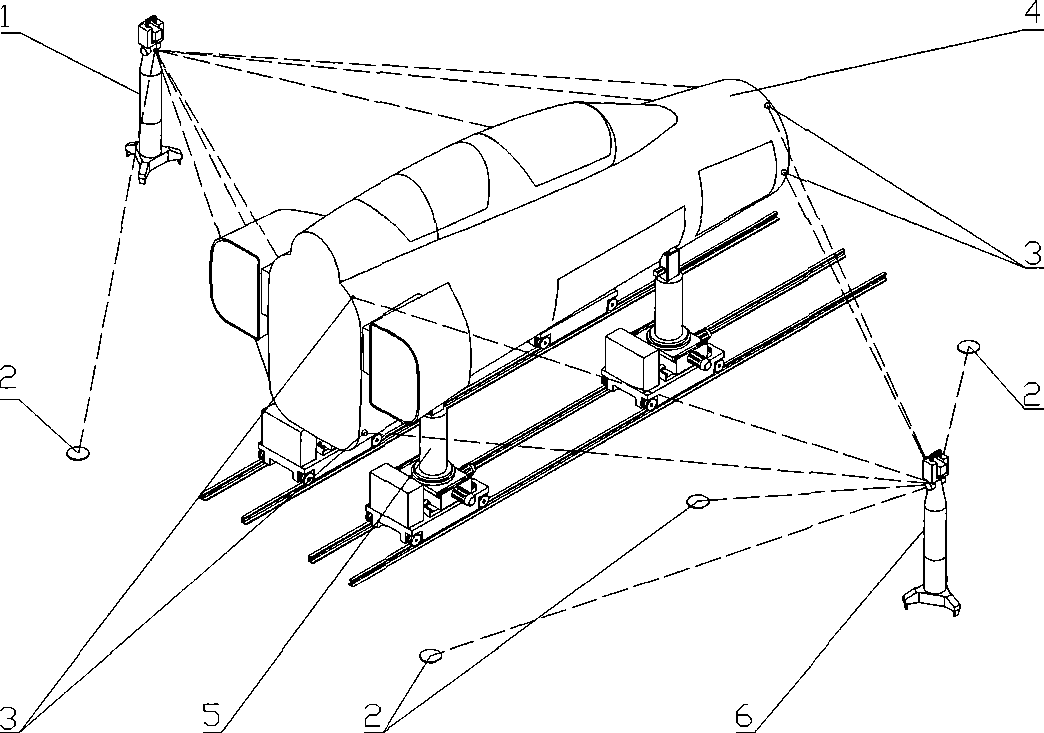 Computation method for attitude of aircraft fuselage based on laser tracking instrument