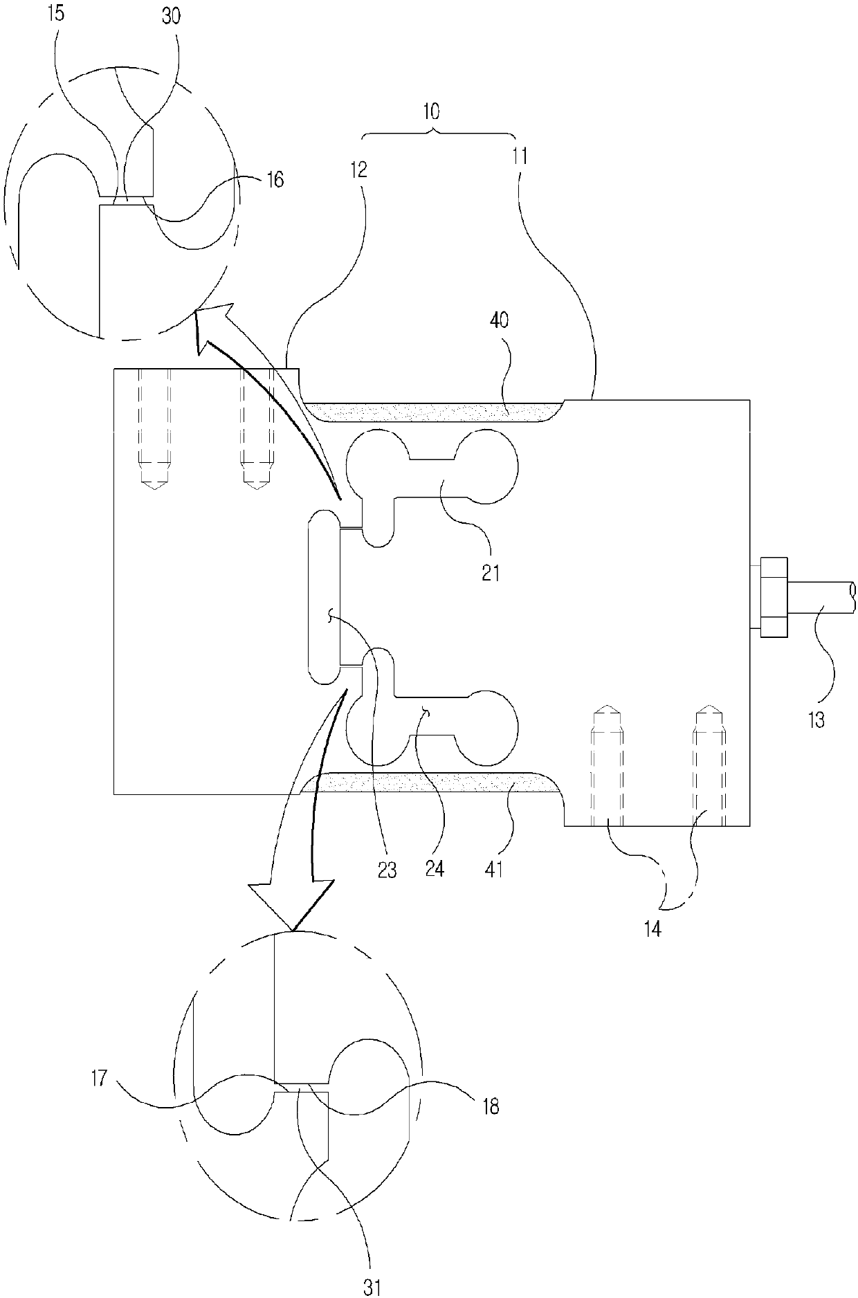 Pressure measuring element