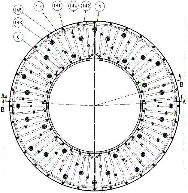 Water-cooling upper polishing disc structure of polishing machine