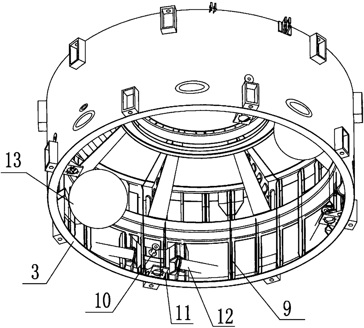 Instrument cabin structure of a carrier