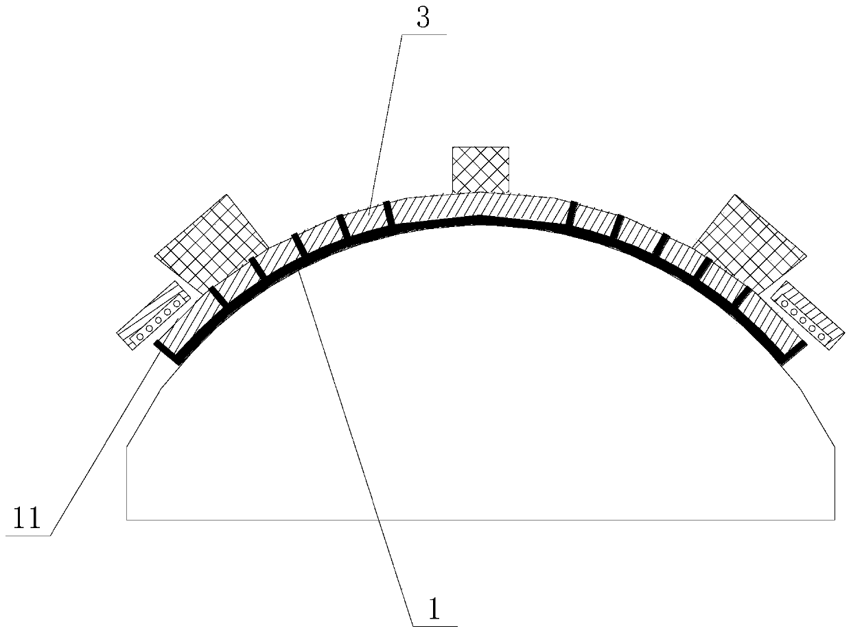 A partitioned electromagnetic composite forming method and forming device for a large integral wall panel