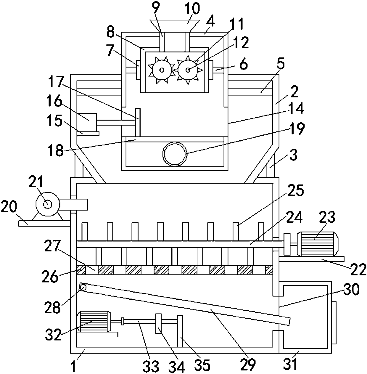 Efficient garbage incinerator capable of reducing garbage size and convenient to clean