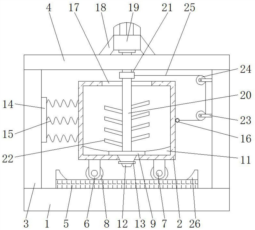 Stirring device for spraying paint raw materials in cable production