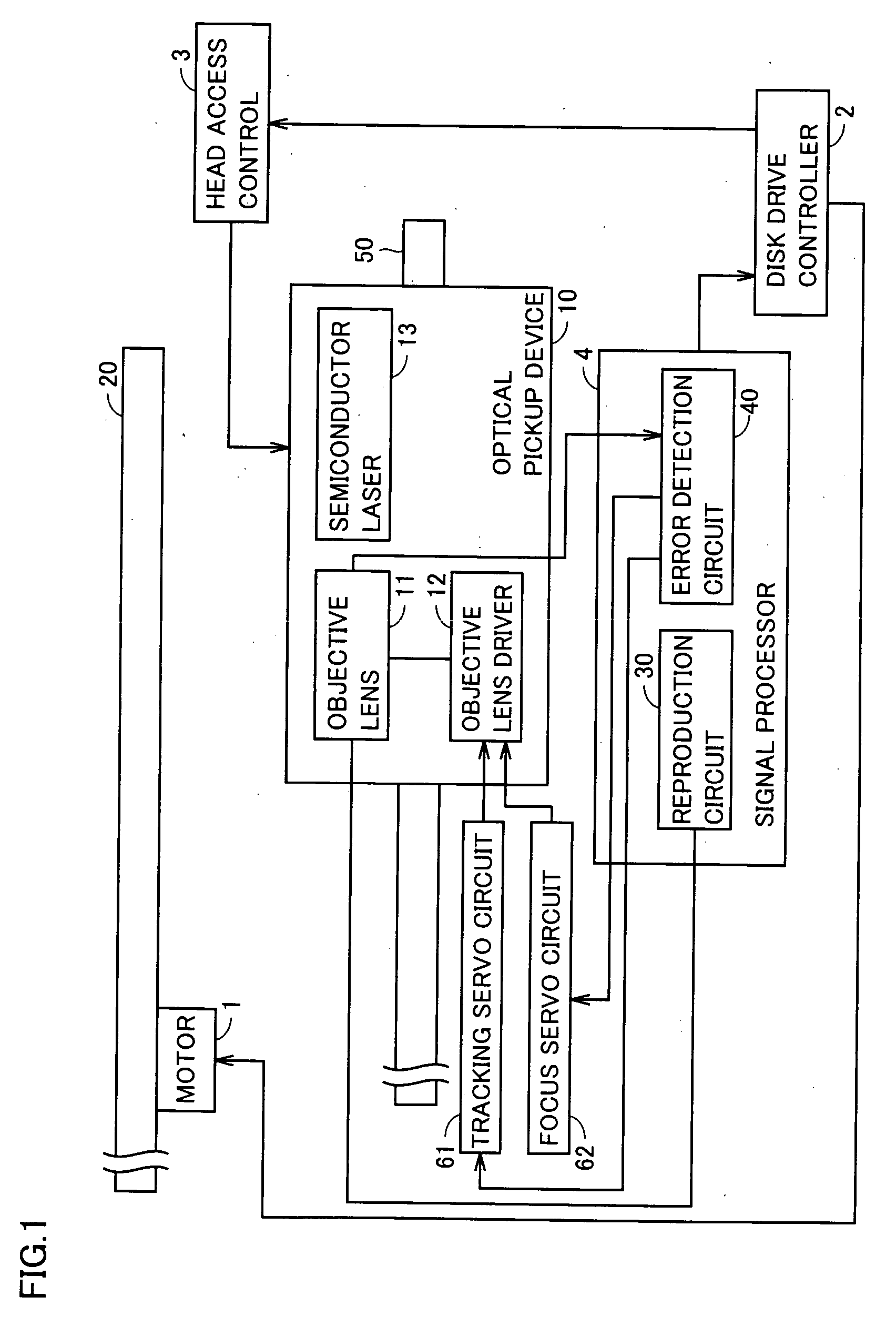 Optical pickup device employing magnet and tracking coil to drive objective lens in tracking direction