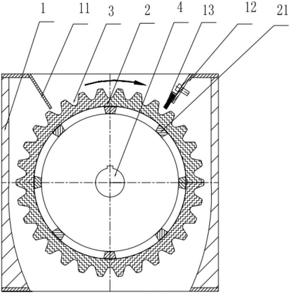 Particle material metering device