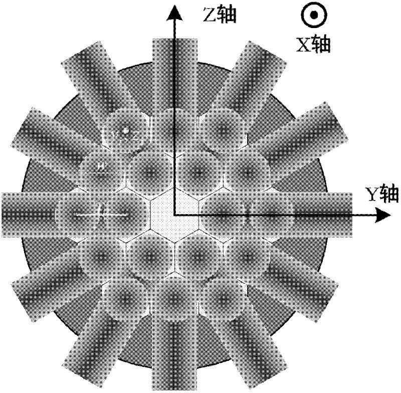 Cassegrain type light beam synthesizer with high duty ratio