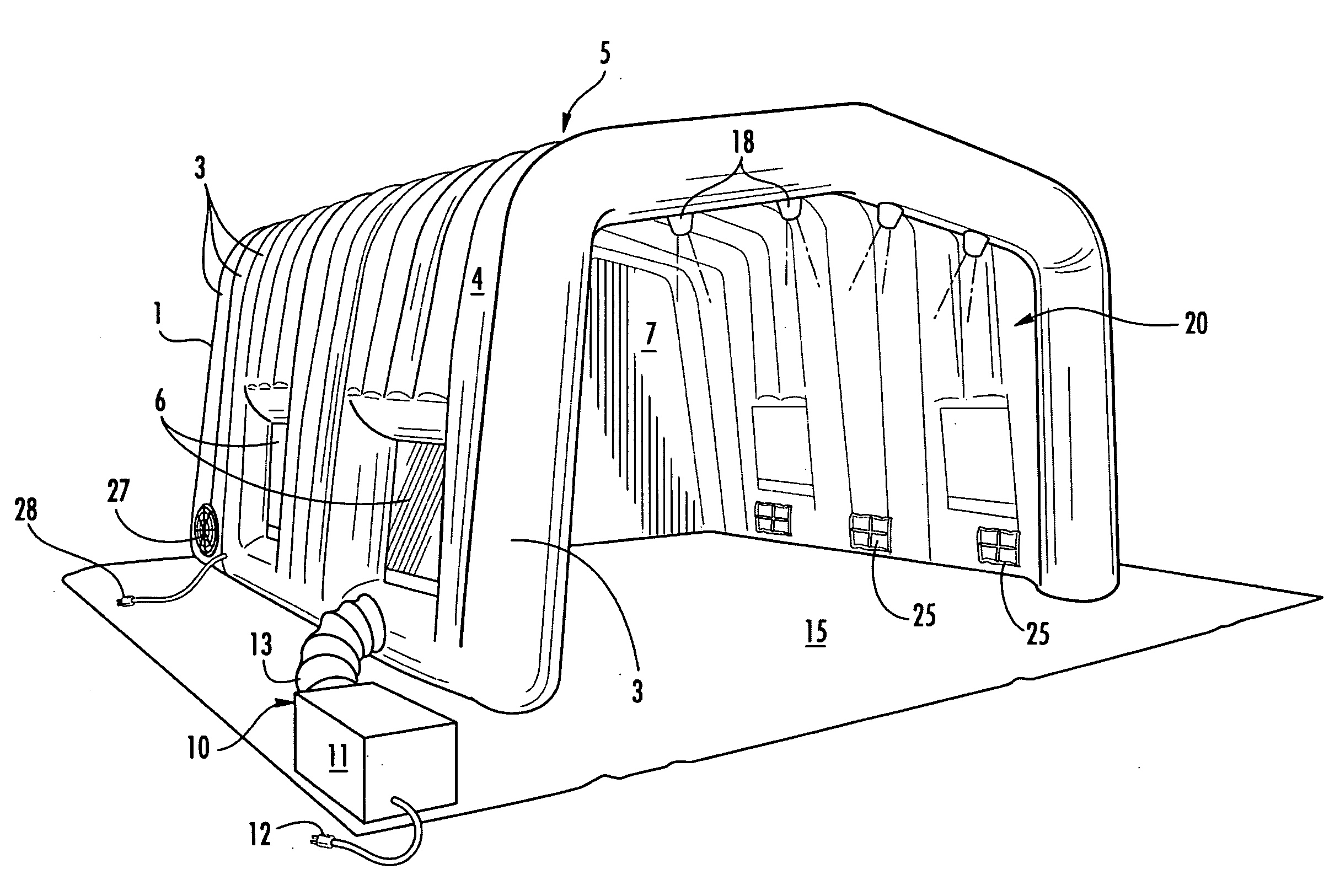 Portable spray booth with air handling system