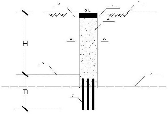 Foundation pit support pile using steel pipe pile to replace cast-in-place pile rock-socketed