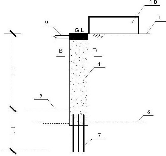 Foundation pit support pile using steel pipe pile to replace cast-in-place pile rock-socketed