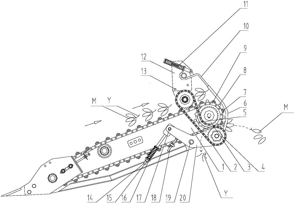 Grooved roller type separating and broken seedling removing mechanism of potato tubers