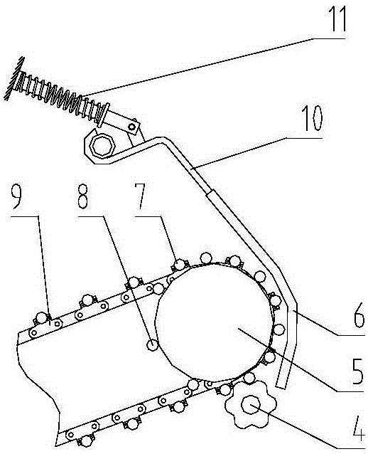 Grooved roller type separating and broken seedling removing mechanism of potato tubers