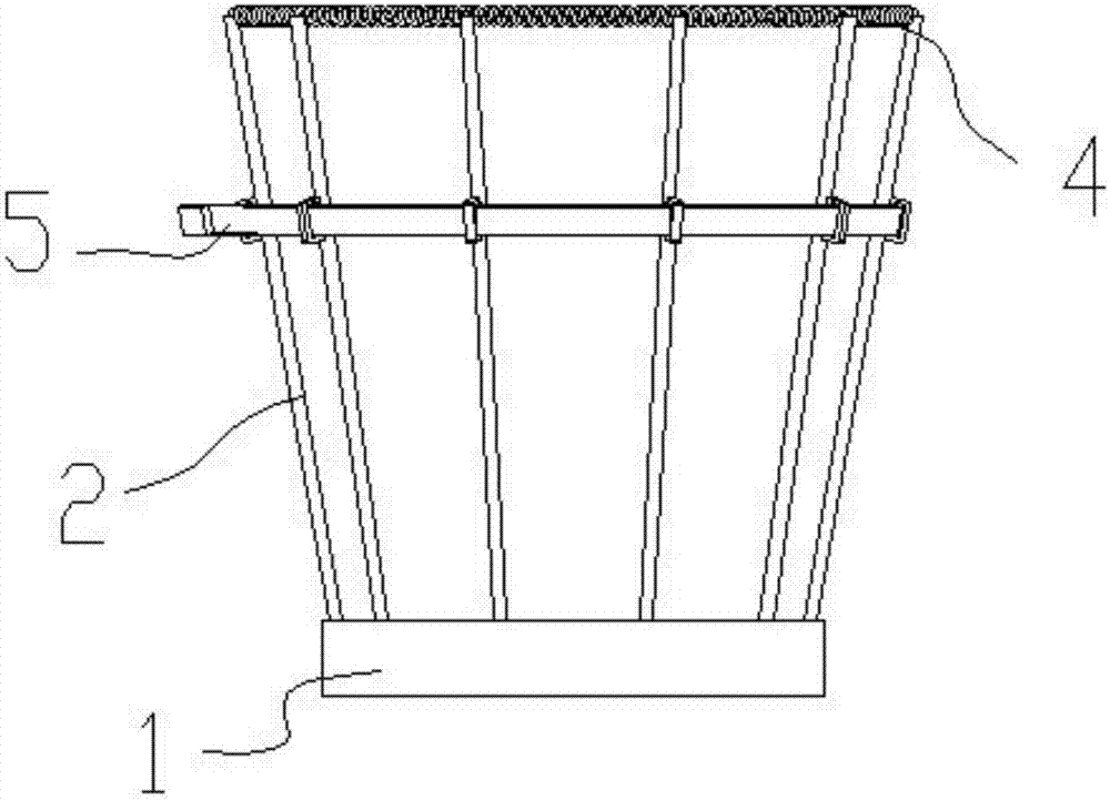 A garbage bin with flexible mouth and variable diameter for automatically taking and placing garbage bags