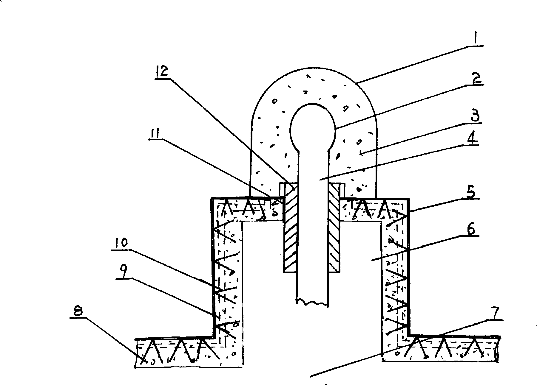 Sealing method of petrifaction ethylene pyrolysis furnace tube and furnace roof liner portion