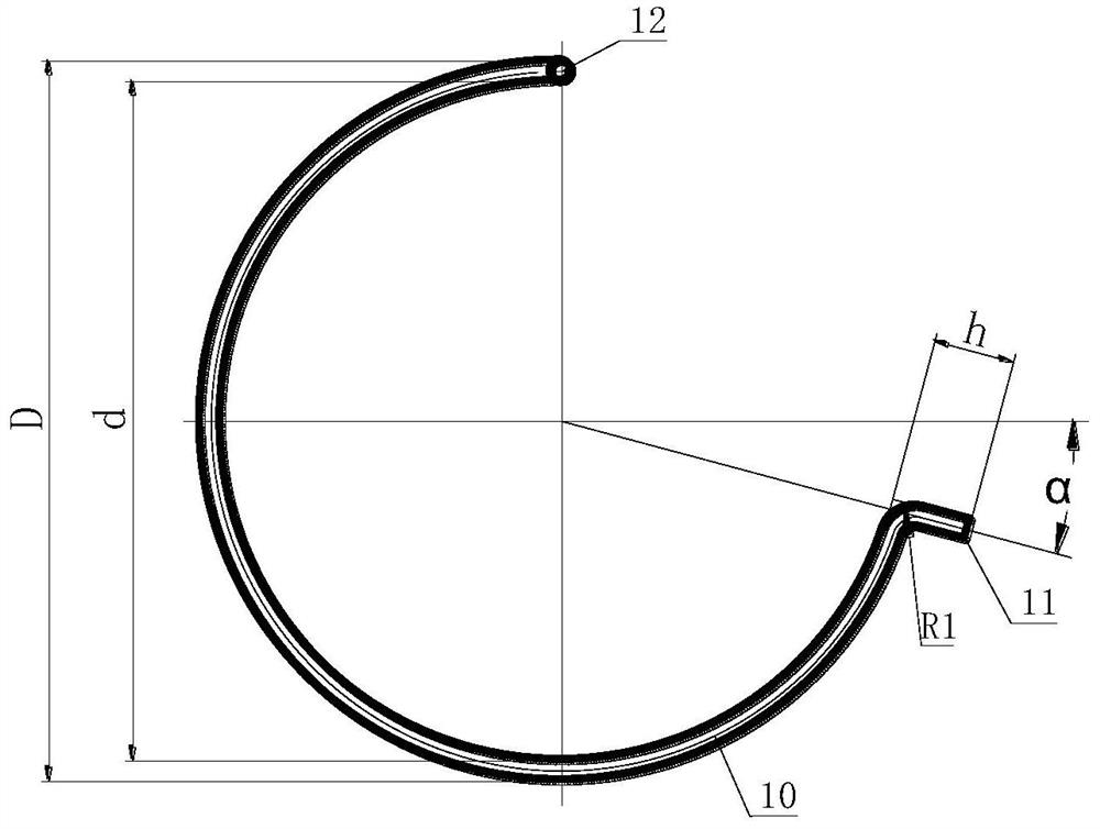 Special-shaped steel cable baffle ring detection structure and detection method thereof