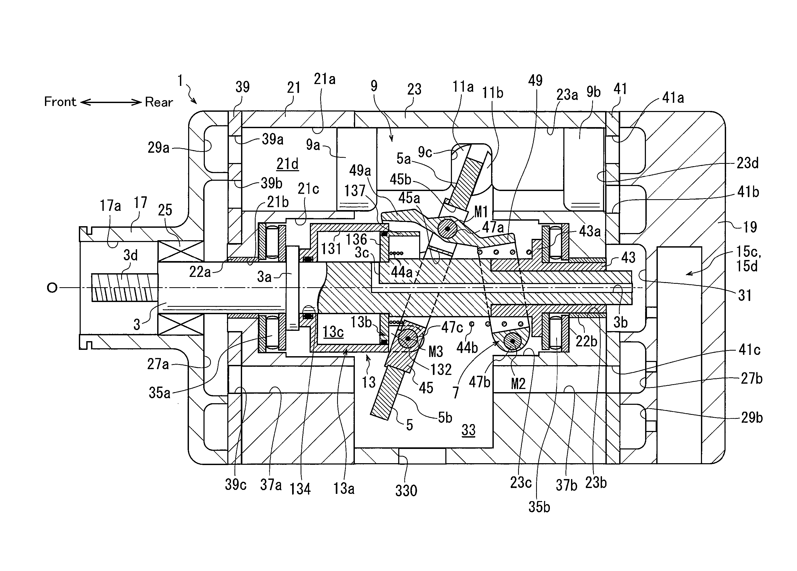 Variable displacement swash plate compressor