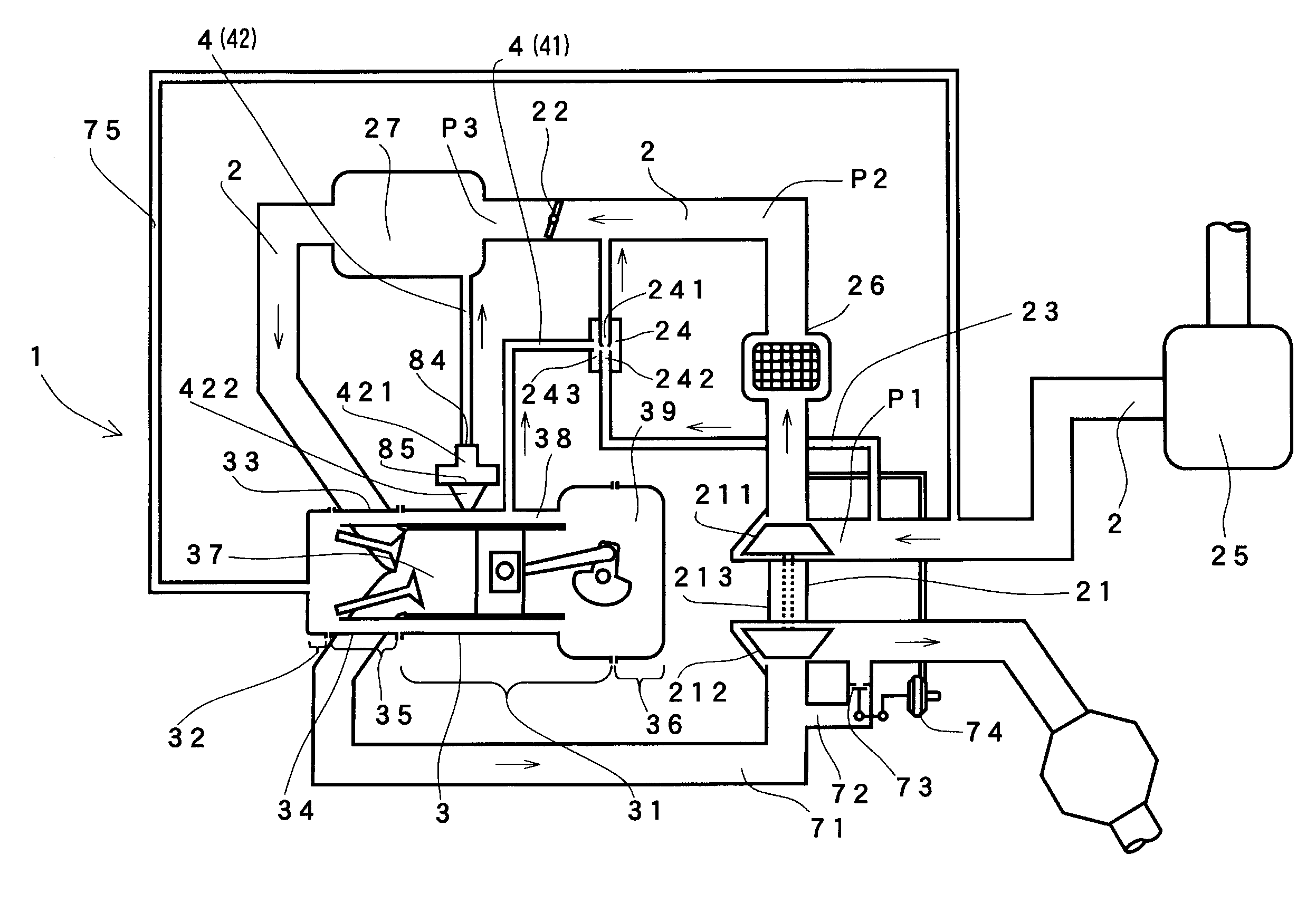 Blow-by gas refluxing device