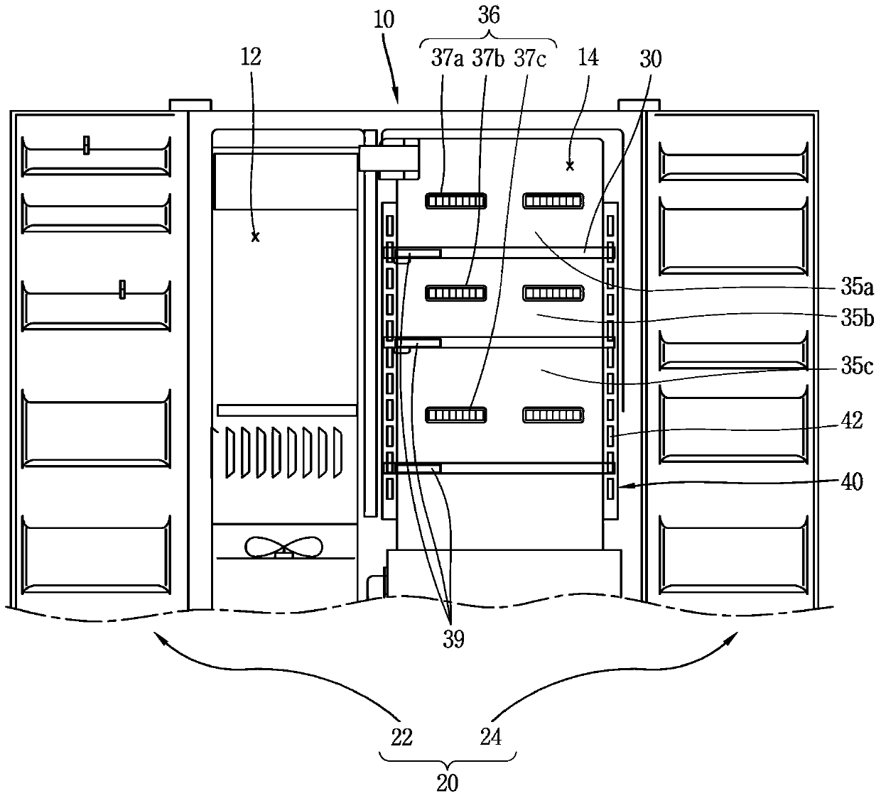 refrigerator with illuminated shelves