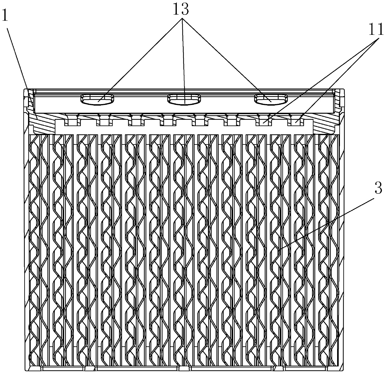 Wet-curtain water distribution box