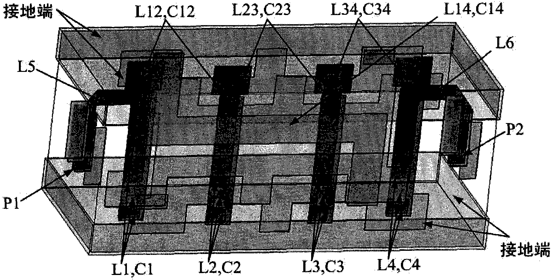 Ku-wave band and ultra-narrow band micro band-pass filter with low loss and high inhibition