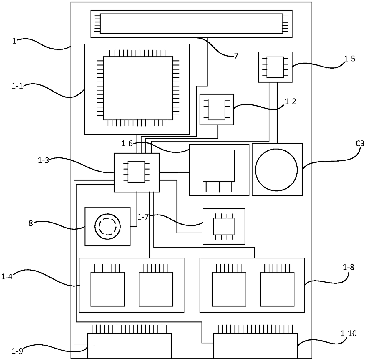 Automobile electric tail door ECU control main board