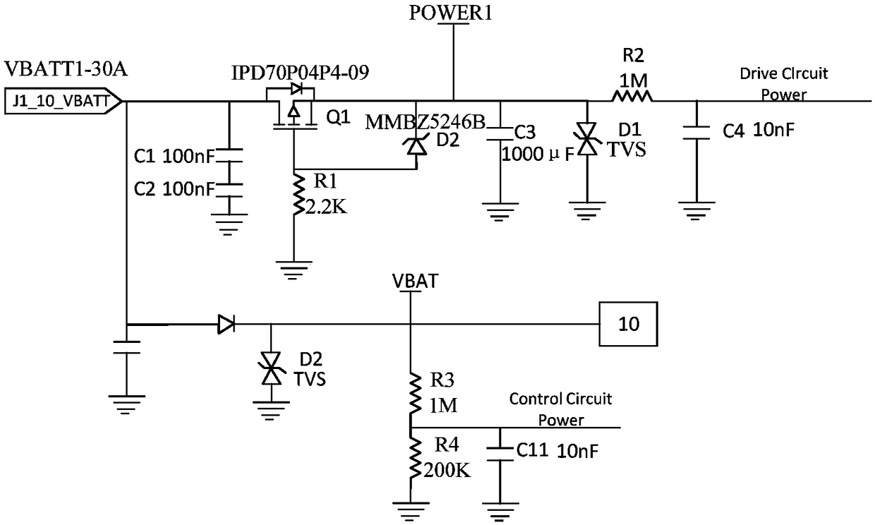 Automobile electric tail door ECU control main board