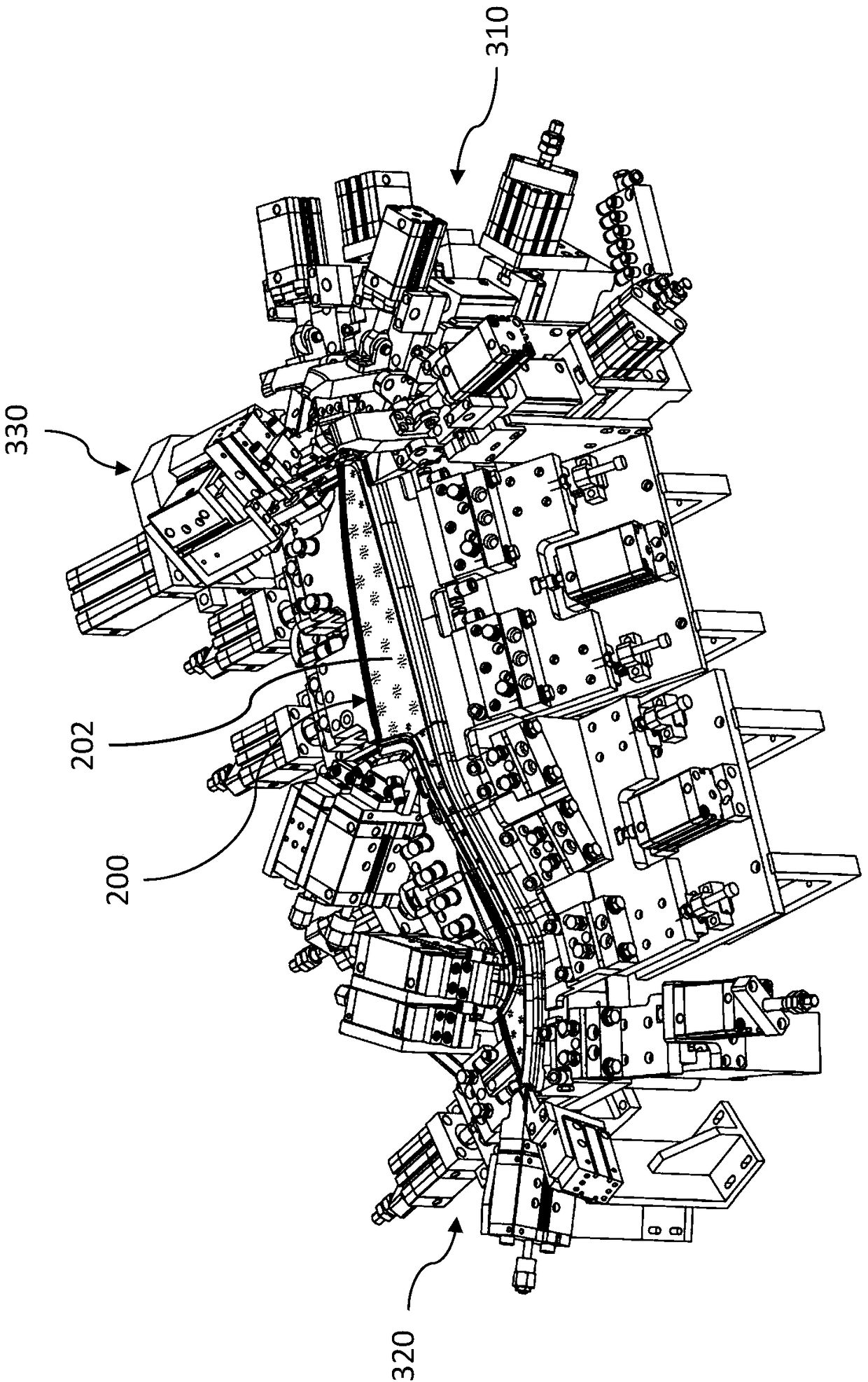 Automobile door armrest edge-covering equipment