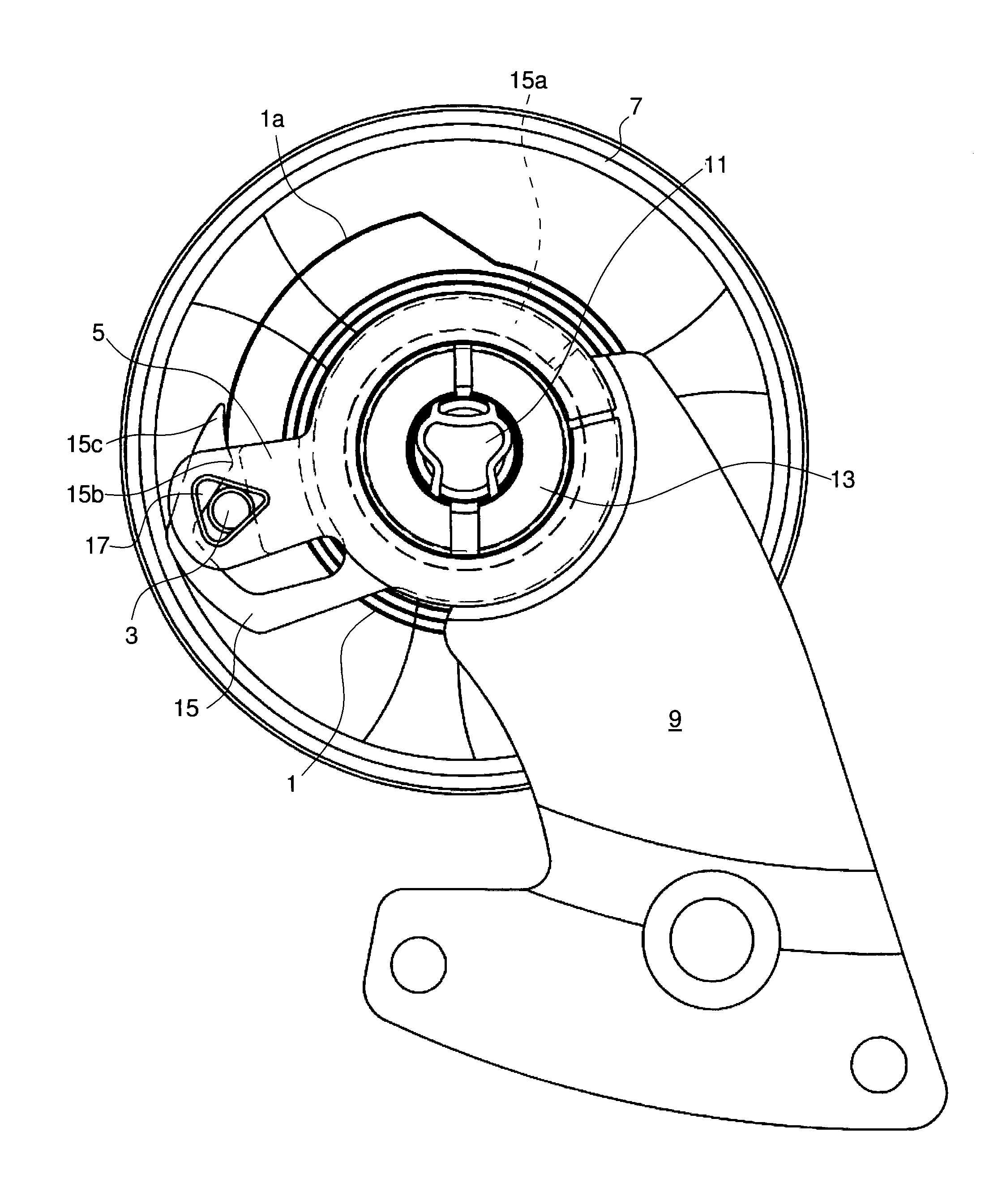 Mechanism for securing a balance spring stud to a balance bridge and sprung balance regulating device including such a mechanism