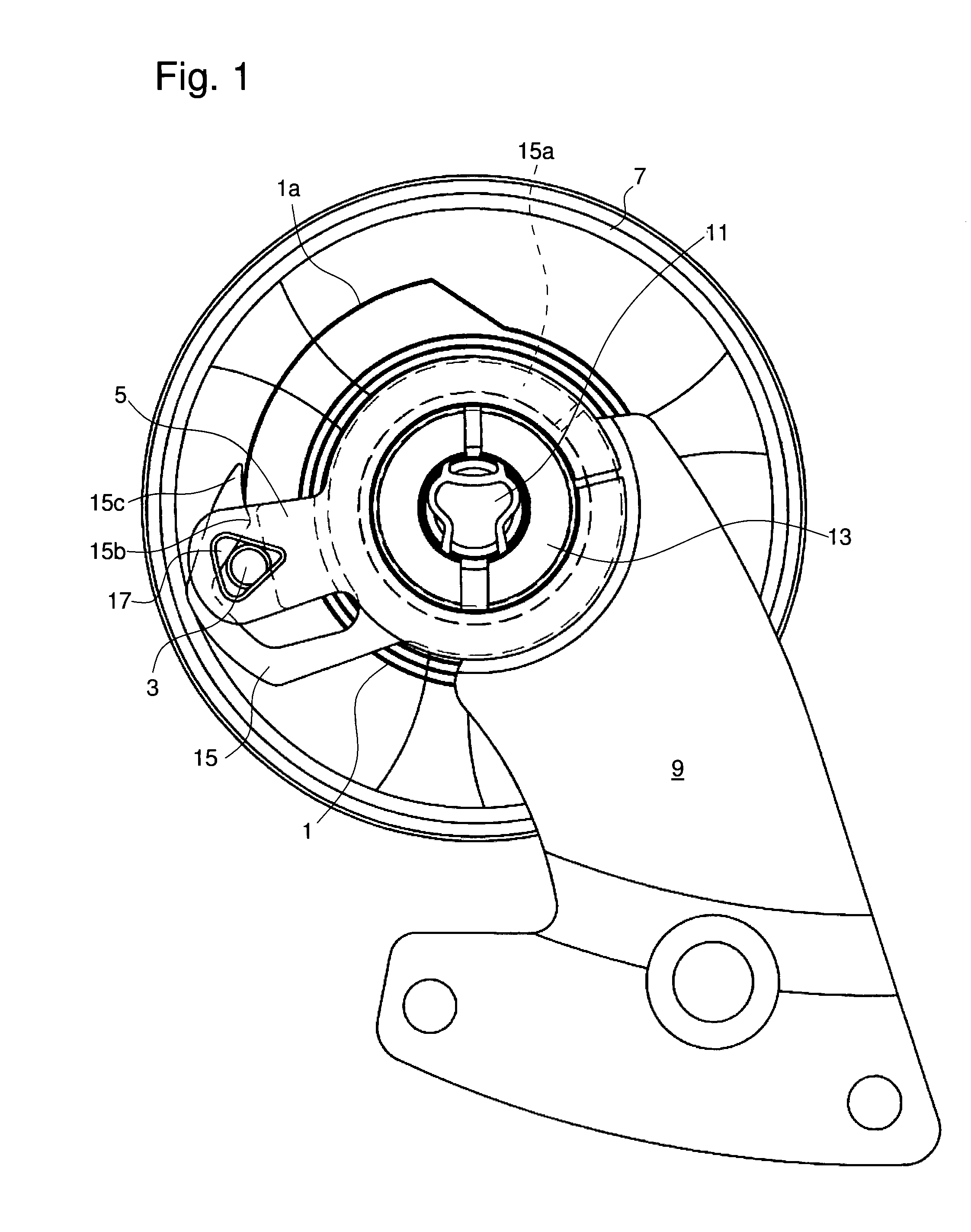 Mechanism for securing a balance spring stud to a balance bridge and sprung balance regulating device including such a mechanism