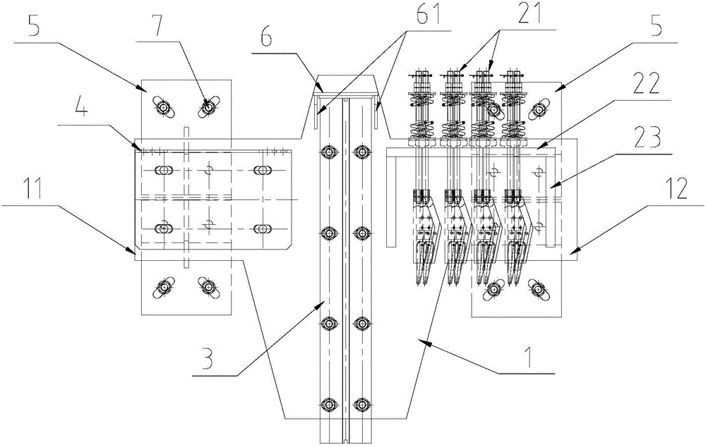 Elevator car rope head installation structure